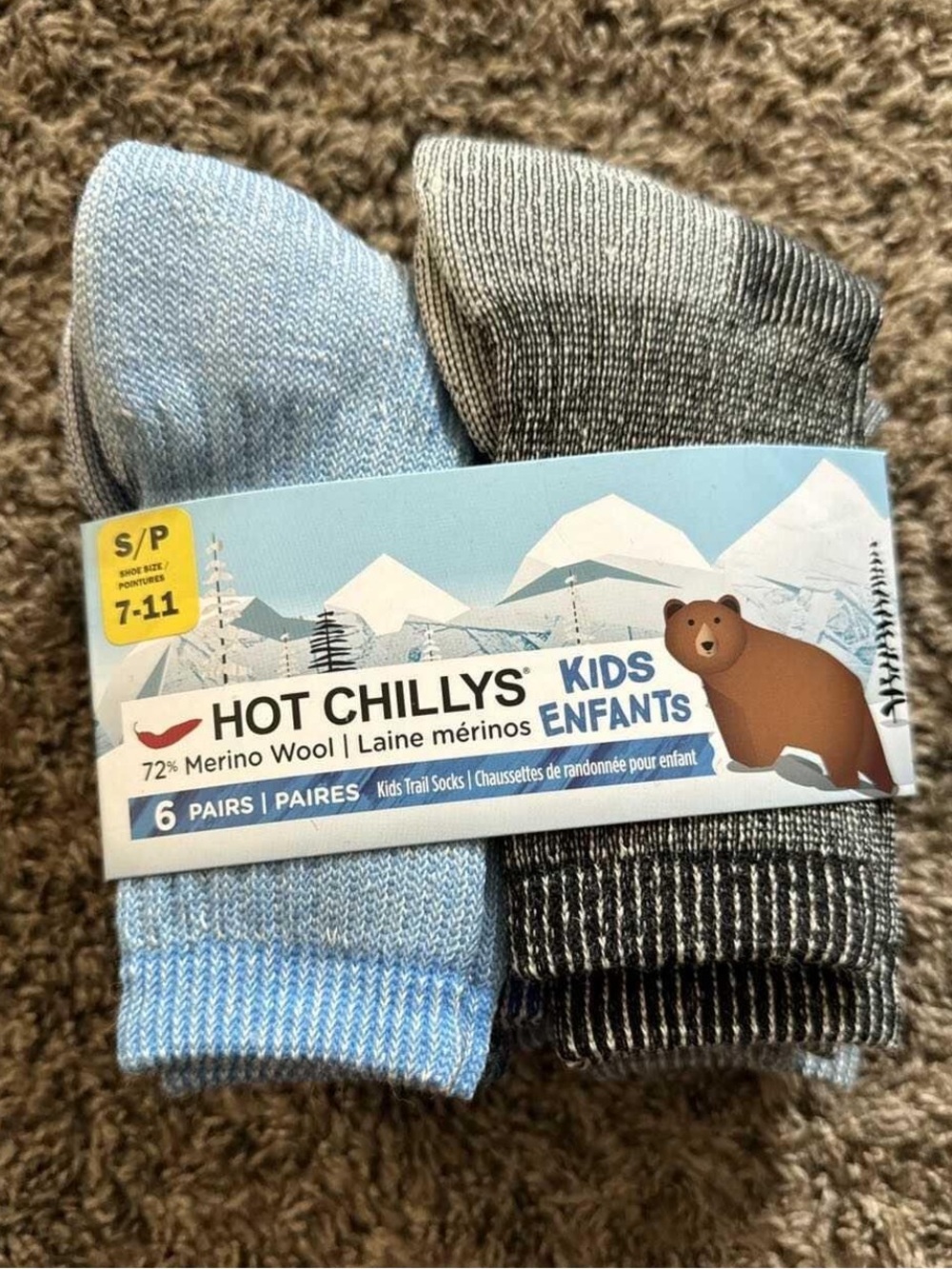 NEW Kid's Hot Chillys Merino Wool Socks Size Small